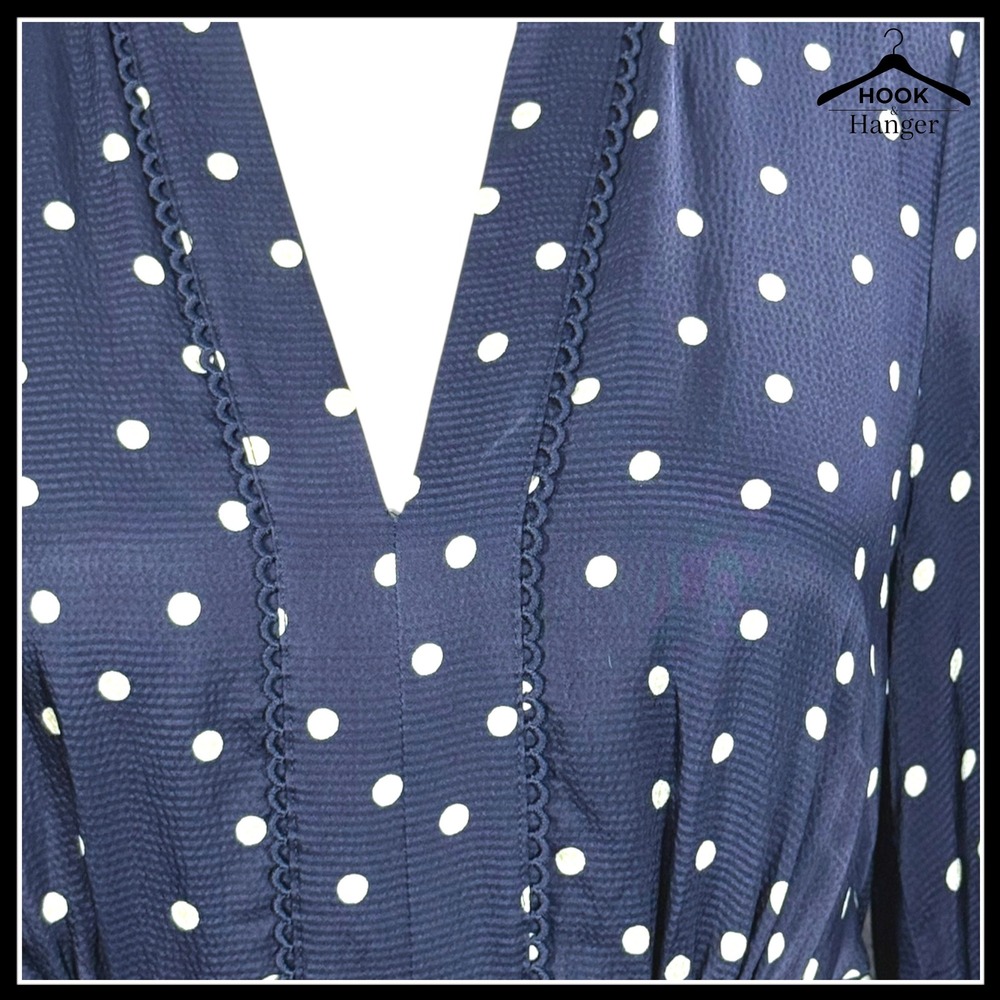 Boden‎ Pippa Navy White Polka Dot Maxi Dress 6 R Spring Wedding Guest Graduation - Picture 13 of 16